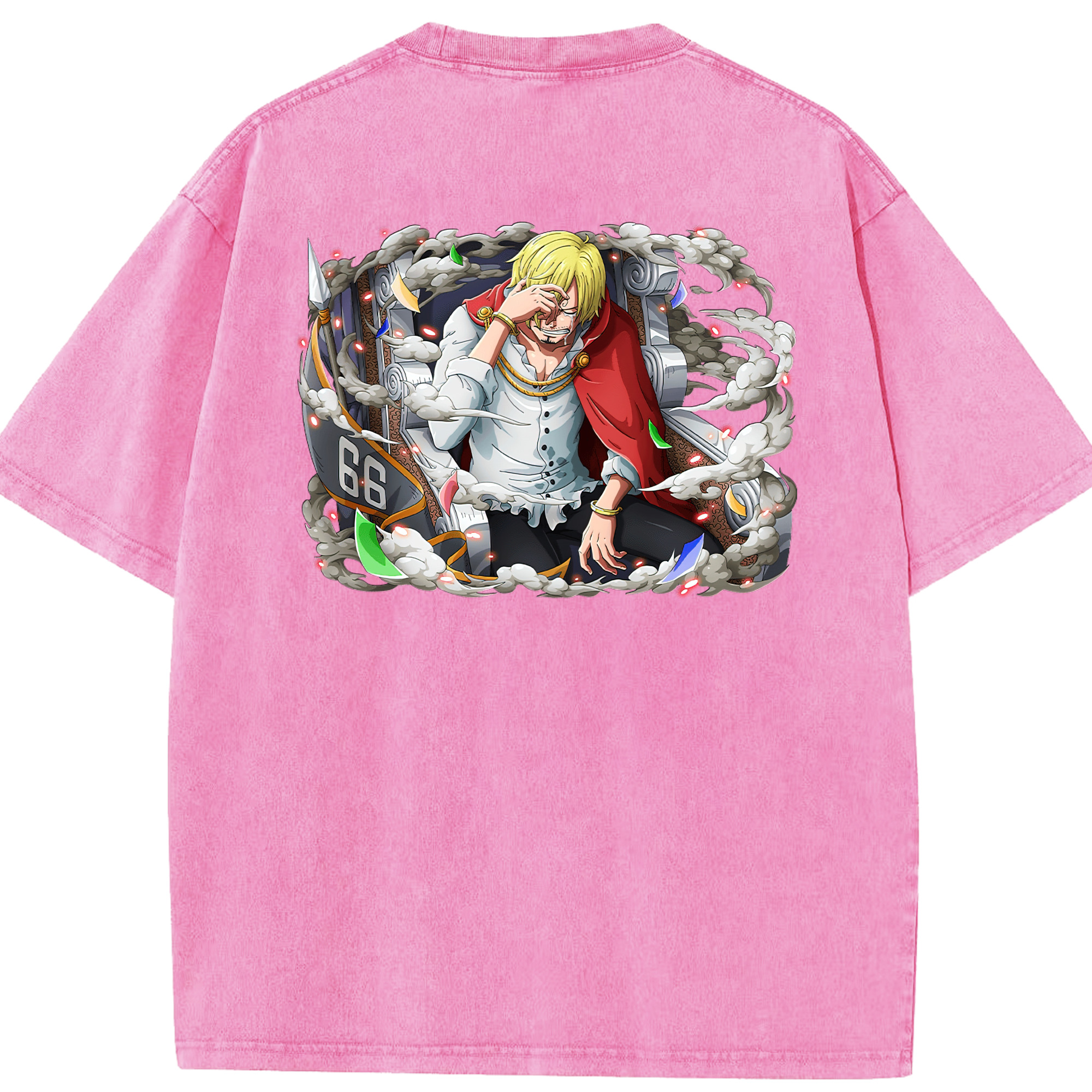 ワンピース サンジ ONE PIECE Sanji 綿100% ヴィンテージ風 半袖Tシャツ（背面プリント）